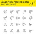 Stroke icons related for handset services  image Royalty Free Stock Photo