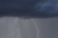 Stroke of lightning from dark thunderstorm cloud Royalty Free Stock Photo