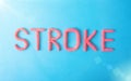 Stroke word in red letters on a blue background. Brain Vascular Stroke Disease Concept, haemorrhage Royalty Free Stock Photo