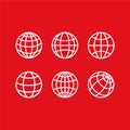 Stroke World Globe - Stroke world globe set icon Royalty Free Stock Photo