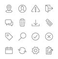 Stroked interface icon set.