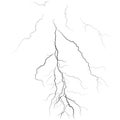 Strokes of cloud to ground lightning strike, Lightning between clouds and ground sketch drawing, contour lines drawn