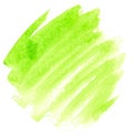 Green watercolor paint stroke, blot, blemish, stain