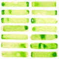 Green watercolor paint blot, blemish, stain