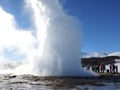 Strokkur erupting Geysir, Iceland.