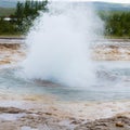 Strokkur geyser eruption. Geysir geyser view, Iceland Royalty Free Stock Photo