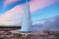 Strokkur geyser eruption in Iceland. Fantastic colors. Beautiful