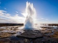Strokkur geyser, Haukadalur geothermal field, Iceland Royalty Free Stock Photo