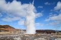 Strokkur geysir eruption at the Geysir geothermal Park in Iceland