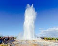 Strokkur geysir eruption, Golden Circle, Iceland Royalty Free Stock Photo