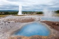 Strokkur geysir eruption, Golden Circle, Iceland Royalty Free Stock Photo