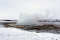 Strokkur Geysir about to explode. Golden circle, Iceland.