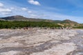 Strokkur, Iceland - July 9, 2023: Crowds of tourists wait for the Strokkur geyser to erupt, along the Golden Circle route Royalty Free Stock Photo