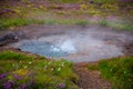 Strokkur small geysir eruption at the Geysir geothermal Park on the Golden circle in ,Iceland. Royalty Free Stock Photo