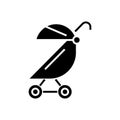 Stroller buggy icon, vector illustration, black sign on isolated background