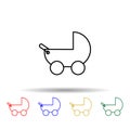 stroller multi color style icon. Simple thin line, outline vector of web icons for ui and ux, website or mobile application Royalty Free Stock Photo