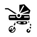 stroller for newborn baby glyph icon vector illustration Royalty Free Stock Photo