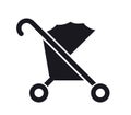 Stroller pushchair pram vector icon