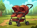 A stroller for twins. Generated by AI