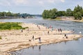 Strollers on the Cathedral-Rock in Magdeburg Royalty Free Stock Photo