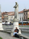 Strolling musician in Prato della Valle - Padova (Padua) - Italy Royalty Free Stock Photo