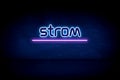 Strom - blue neon announcement signboard