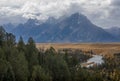 Strom Clouds Over the Tetons in Autumn Royalty Free Stock Photo