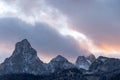 Strom Clouds Over the Tetons in Autumn Royalty Free Stock Photo