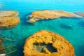 Stromatolites in Bacalar Lagoon of Mexico Royalty Free Stock Photo