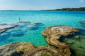 Stromatolites lagoon Bacalar Mexico