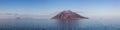 Stromboli Island with an Active Volcano in Tyrrhenian Sea. Italy. Nature Background Panorama Royalty Free Stock Photo