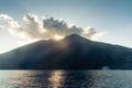 Stromboli vulcano at Eolie Island, on a summer day in Sicily, Italy