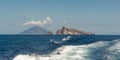 Stromboli vulcano at Eolie Island, on a summer day in Sicily, Italy