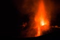 Etna volcano erupting with explosion and lava flow Royalty Free Stock Photo