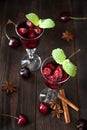 Strong alcohol cherry liqueur Royalty Free Stock Photo