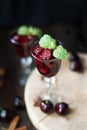 Strong alcohol cherry liqueur Royalty Free Stock Photo