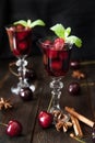 Strong alcohol cherry liqueur Royalty Free Stock Photo