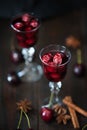 Strong alcohol cherry liqueur Royalty Free Stock Photo