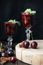 Strong alcohol cherry liqueur Royalty Free Stock Photo