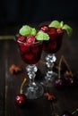 Strong alcohol cherry liqueur Royalty Free Stock Photo