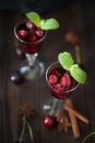 Strong alcohol cherry liqueur Royalty Free Stock Photo