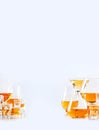 Strong alcohol drinks, hard liquors, spirits and distillates iset in glasses: cognac, scotch, whiskey and other. White background Royalty Free Stock Photo