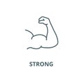 Strong arm, bodybuilding vector line icon, linear concept, outline sign, symbol