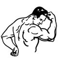 Strong arm flex vector illustration by crafteroks Royalty Free Stock Photo
