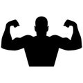 Strong arm flex vector illustration by crafteroks Royalty Free Stock Photo