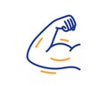Strong arm line icon. Strength muscle sign. Vector Royalty Free Stock Photo