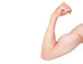 Strong arm man muscle isolated on white background with clipping Royalty Free Stock Photo
