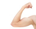 Strong arm man muscle isolated on white background with clipping Royalty Free Stock Photo