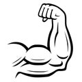 Strong arm vector icon. Sport, fitness, bodybuilding concept