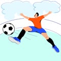 Athlete soccer player playing with ball